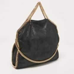 Pre Owned Stella McCartney Black Faux Leather Small Falabella Tote