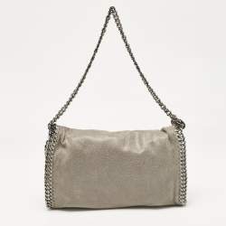 Stella McCartney Grey Faux Suede Falabella Flap Bag