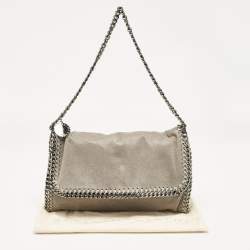 Stella McCartney Grey Faux Suede Falabella Flap Bag