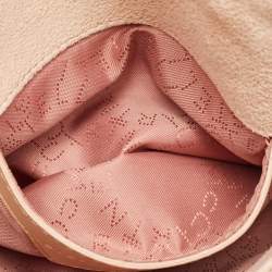 Pre Owned Stella McCartney Peach Quilted Faux Suede Falabella Flap Crossbody Bag