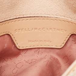 Pre Owned Stella McCartney Peach Quilted Faux Suede Falabella Flap Crossbody Bag