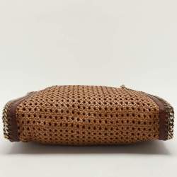 Stella McCartney Brown Woven Faux Leather Falabella Tote