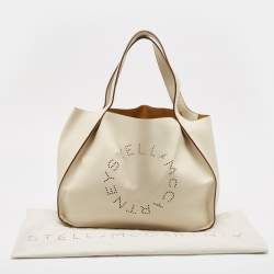 Stella McCartney Off White Faux Perforated Logo Tote