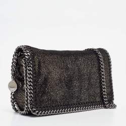 Pre Owned Stella McCartney Metallic Faux Leather Falabella Crossbody Bag