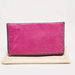 Stella McCartney Fuchsia Faux Suede Fallabella Foldover Clutch