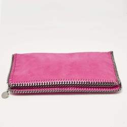 Stella McCartney Fuchsia Faux Suede Fallabella Foldover Clutch