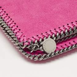 Stella McCartney Fuchsia Faux Suede Fallabella Foldover Clutch