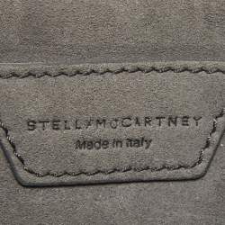 Pre Owned Stella McCartney Grey Faux Suede Micro Falabella Crystals Flap Crossbody Bag