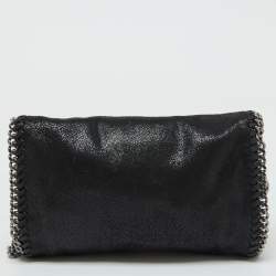 Stella McCartney Black Faux Suede Falabella Flap Crossbody Bag