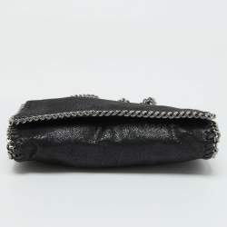 Stella McCartney Black Faux Suede Falabella Flap Crossbody Bag