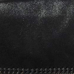 Stella McCartney Black Faux Suede Falabella Flap Crossbody Bag