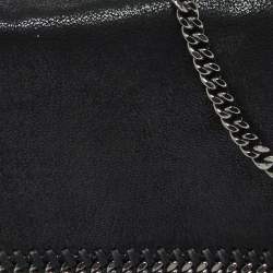 Stella McCartney Black Faux Suede Falabella Flap Crossbody Bag