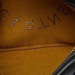 Stella McCartney Black Faux Leather Perforated Logo Belt Bag