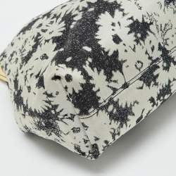 Stella McCartney Grey Canvas Floral Printed Oversized Daisy Clutch