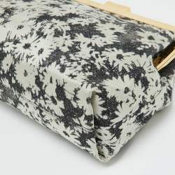 Stella McCartney Grey Canvas Floral Printed Oversized Daisy Clutch