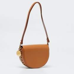 Pre Owned Stella McCartney Tan Faux Leather Small Frayme Shoulder Bag