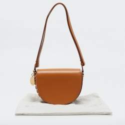 Pre Owned Stella McCartney Tan Faux Leather Small Frayme Shoulder Bag