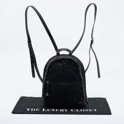 Pre Owned Stella McCartney Black Faux Suede Falabella Backpack