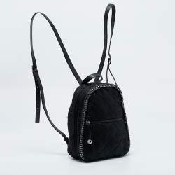 Pre Owned Stella McCartney Black Faux Suede Falabella Backpack