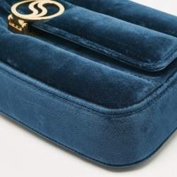 Stella McCartney Teal Green Faux Velvet S-Wave Shoulder Bag