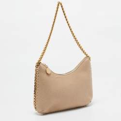Pre Owned Stella McCartney Beige Faux Suede Mini Falabella Shoulder Bag