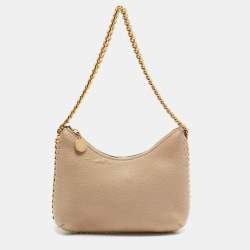 Pre Owned Stella McCartney Beige Faux Suede Mini Falabella Shoulder Bag