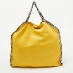 Pre Owned Stella McCartney Yellow Faux Suede Small Falabella Tote