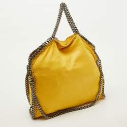 Pre Owned Stella McCartney Yellow Faux Suede Small Falabella Tote
