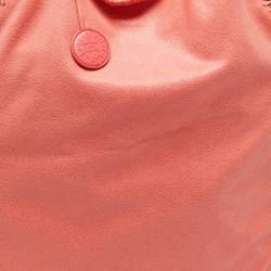 Pre Owned Stella McCartney Coral Orange Faux Suede Large Falabella Tote