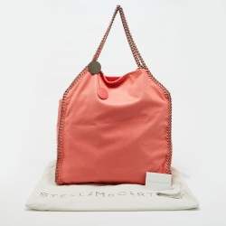 Pre Owned Stella McCartney Coral Orange Faux Suede Large Falabella Tote
