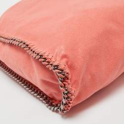 Pre Owned Stella McCartney Coral Orange Faux Suede Large Falabella Tote