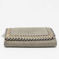 Pre Owned Stella McCartney Grey Faux Suede Falabella Trifold Wallet