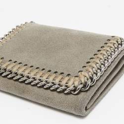 Pre Owned Stella McCartney Grey Faux Suede Falabella Trifold Wallet