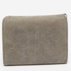 Pre Owned Stella McCartney Grey Faux Suede Falabella Trifold Wallet