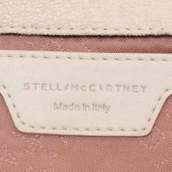 Stella McCartney Cream Faux Suede Falabella Chain Clutch