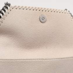 Stella McCartney Cream Faux Suede Falabella Chain Clutch