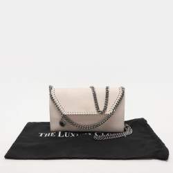 Stella McCartney Cream Faux Suede Falabella Chain Clutch