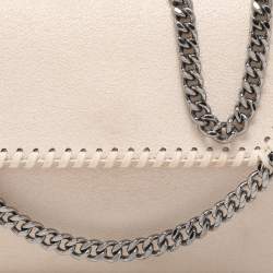 Stella McCartney Cream Faux Suede Falabella Chain Clutch