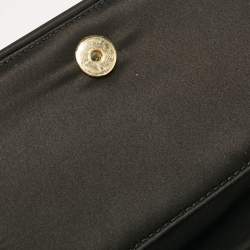 Pre Owned Stella McCartney Black/White Satin Embroidered Top Handle Bag