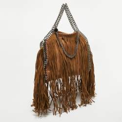 Pre Owned Stella McCartney Brown Faux Suede Falabella Fringe Bag