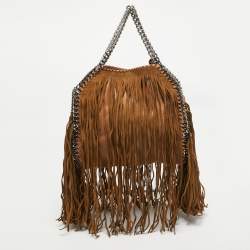 Pre Owned Stella McCartney Brown Faux Suede Falabella Fringe Bag
