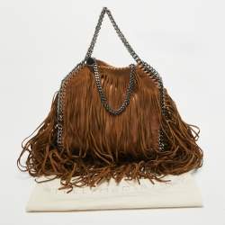 Pre Owned Stella McCartney Brown Faux Suede Falabella Fringe Bag