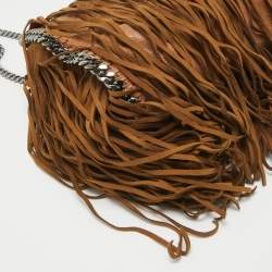 Pre Owned Stella McCartney Brown Faux Suede Falabella Fringe Bag