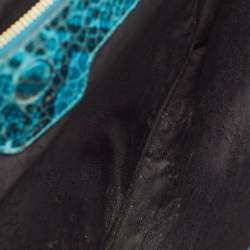 Stella McCartney Multicolor Faux Croc and Python Embossed Leather and Glitter Loretta Waverly Clutch
