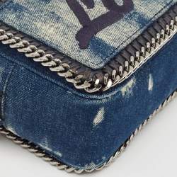 Pre Owned Stella McCartney Blue Denim Love Falabella Camera Crossbody Bag