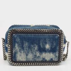 Pre Owned Stella McCartney Blue Denim Love Falabella Camera Crossbody Bag