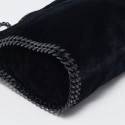 Pre Owned Stella McCartney Black Velvet Mini Falabella Tote