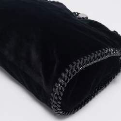 Pre Owned Stella McCartney Black Velvet Mini Falabella Tote