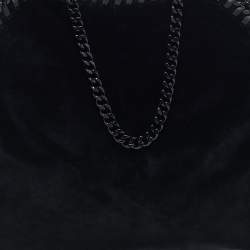 Pre Owned Stella McCartney Black Velvet Mini Falabella Tote