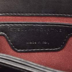 Pre Owned Stella McCartney Black Woven Faux Leather Falabella Box Shoulder Bag